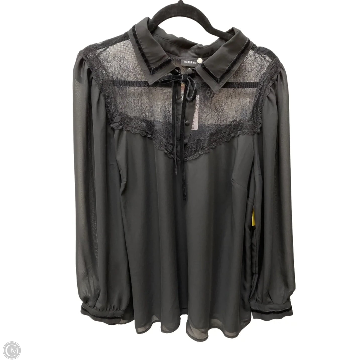 Blouse Long Sleeve By Torrid In Black, Size: 2x