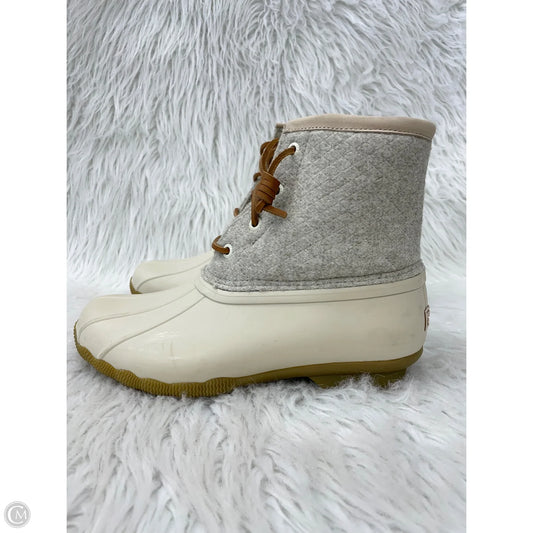 Boots Snow By Sperry In Cream & Grey, Size: 6