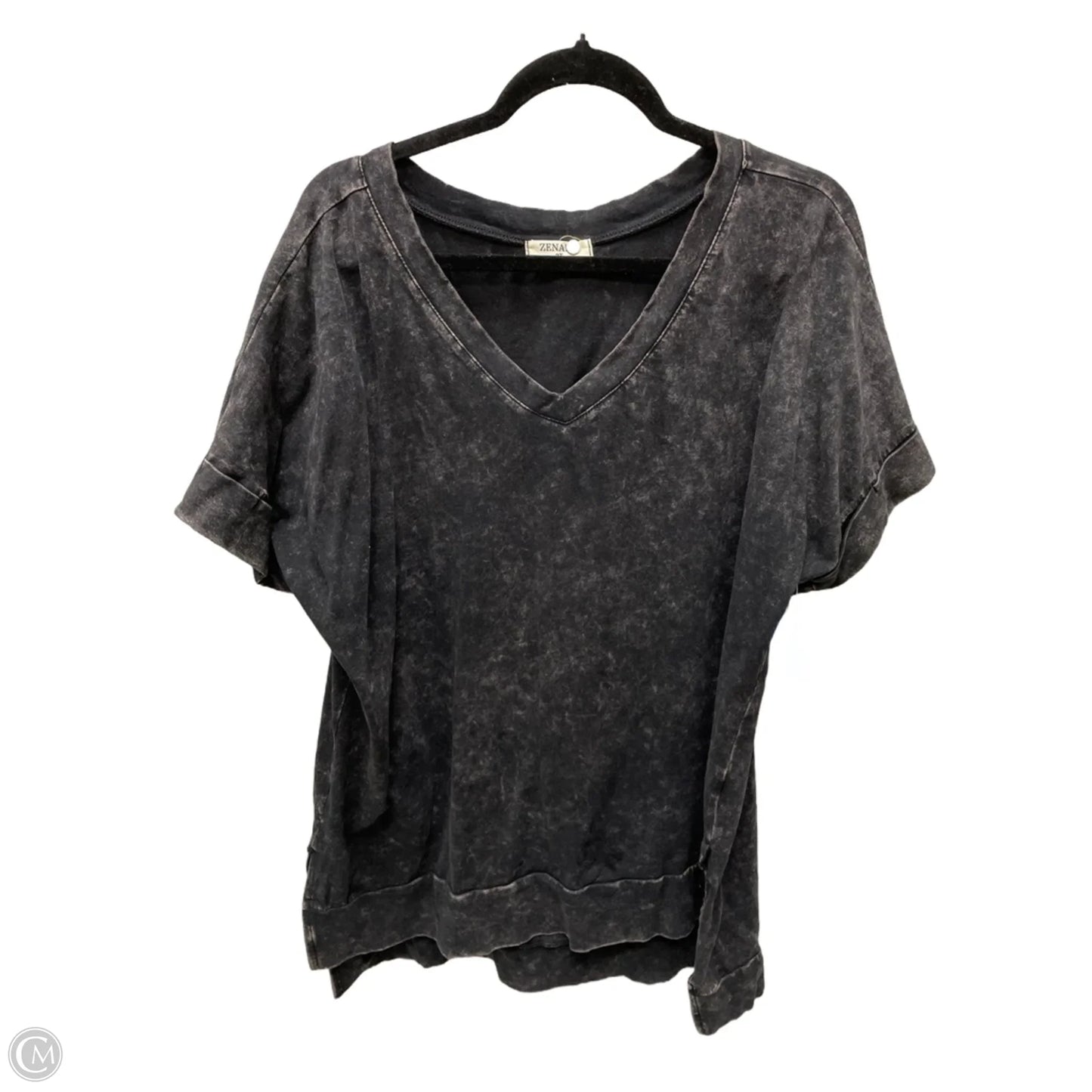 Tunic Short Sleeve By Zenana In Black & Tan, Size: 2x