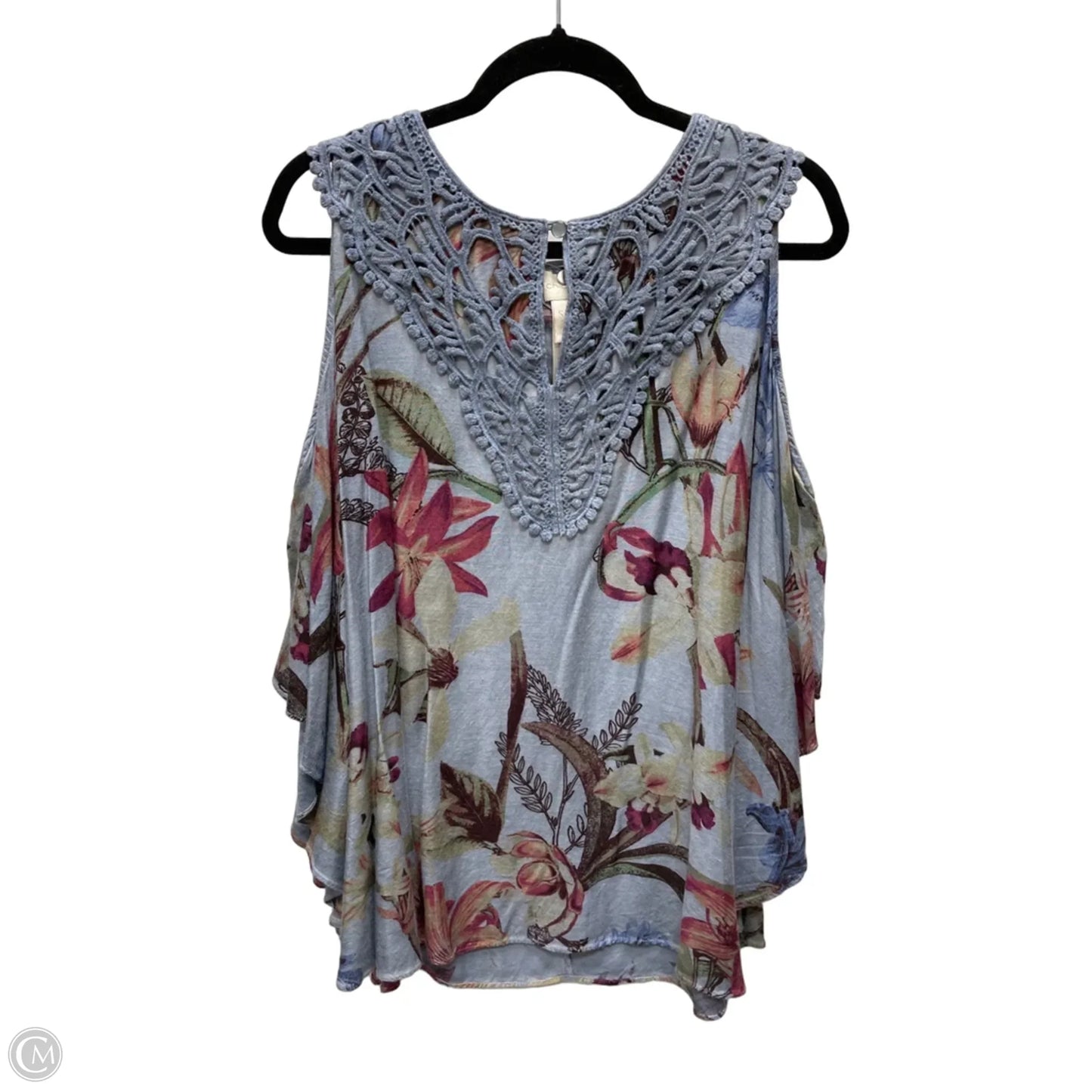 Top Short Sleeve By Chicos In Floral Print, Size: M