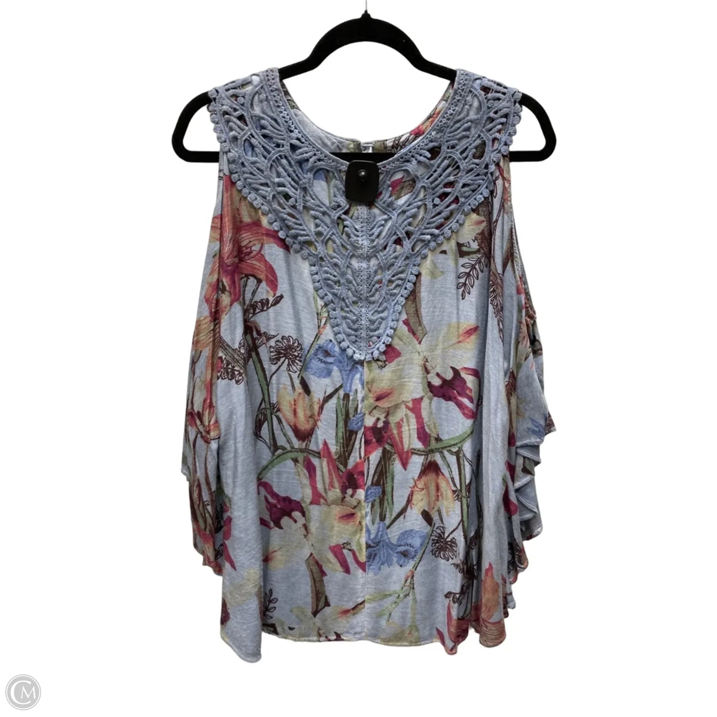Top Short Sleeve By Chicos In Floral Print, Size: M