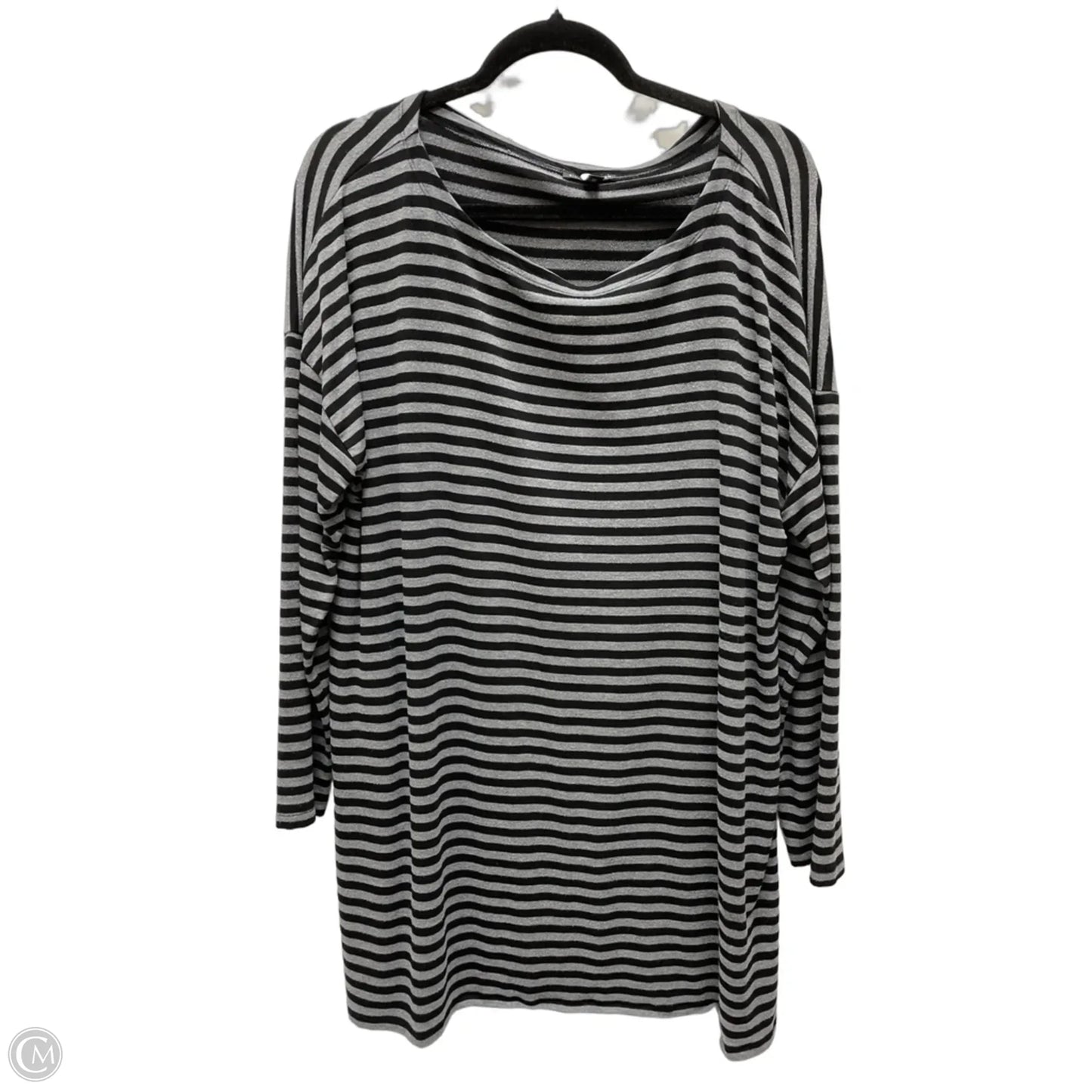 Tunic 3/4 Sleeve By Eileen Fisher In Striped Pattern, Size: L