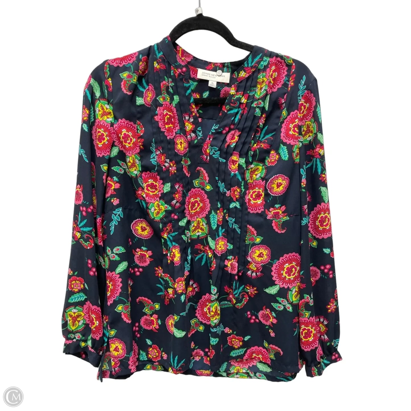 Blouse Long Sleeve By Jones New York In Floral Print, Size: L