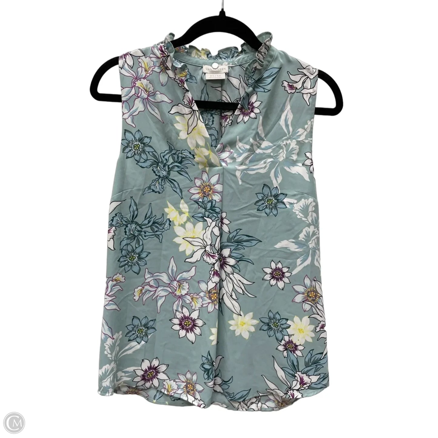 Blouse Sleeveless By Van Heusen In Floral Print, Size: Xs
