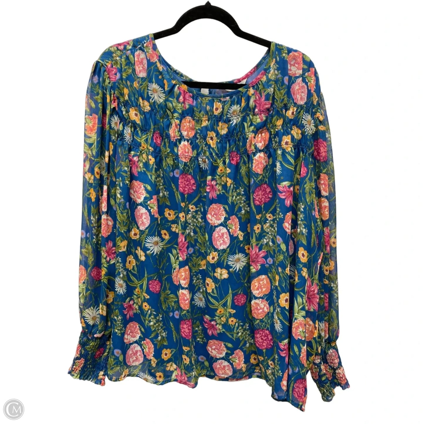 Top Long Sleeve By Terra & Sky In Floral Print, Size: 2x