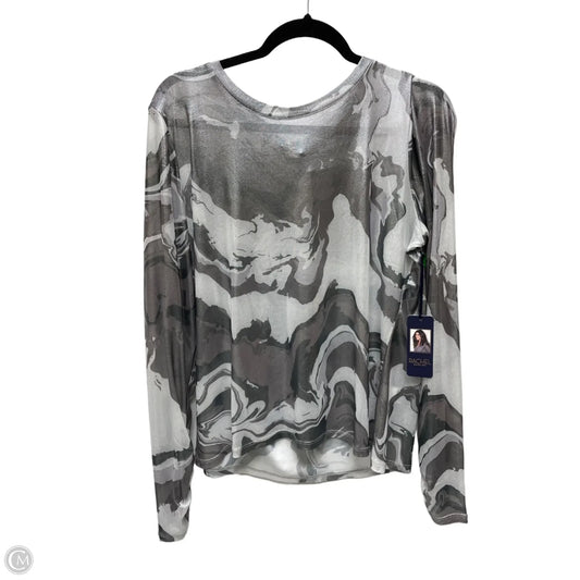 Top Long Sleeve By Rachel Roy In Grey & Silver, Size: Xl