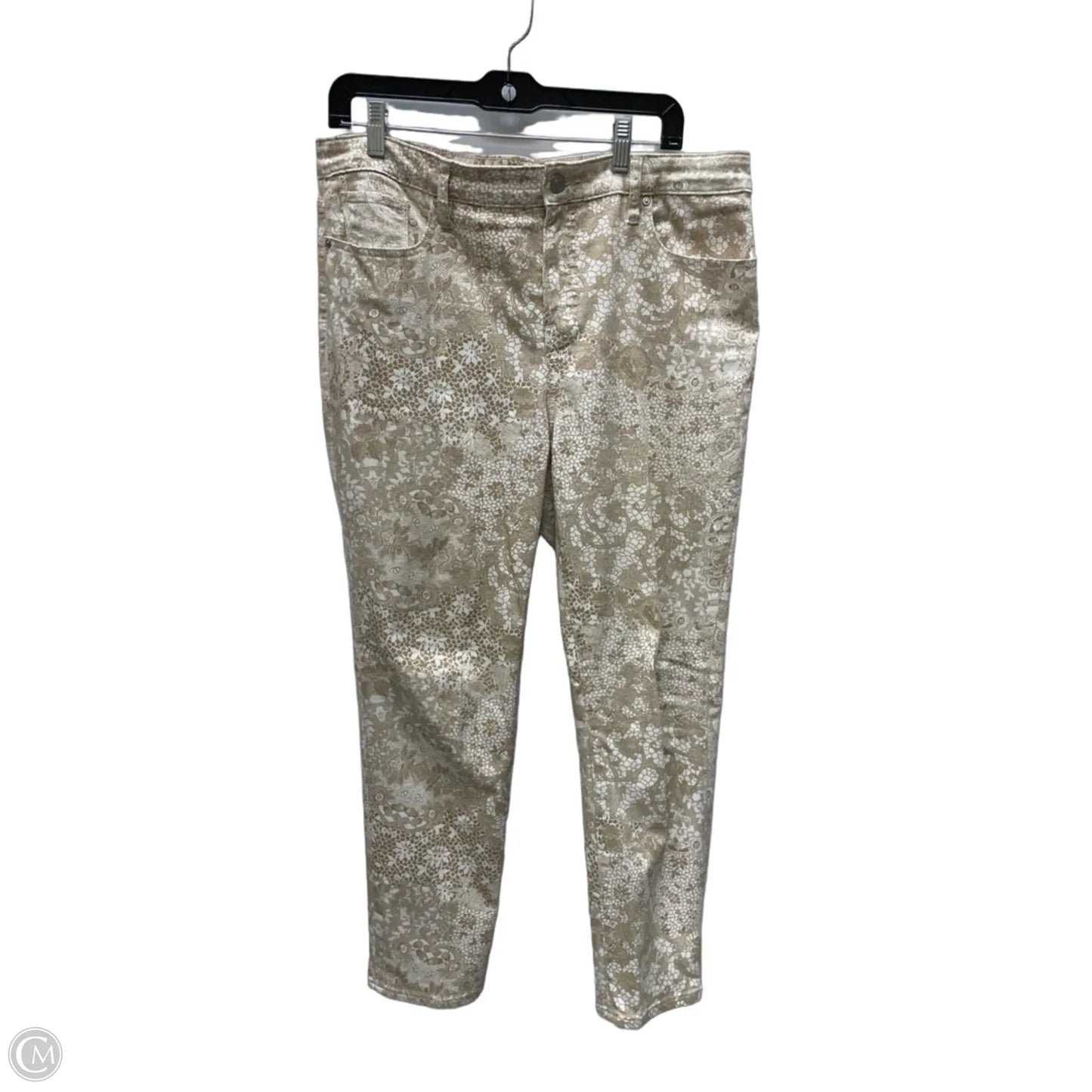 Jeans Straight By Chicos In Tan Denim, Size: 12