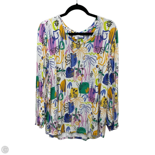 Top Long Sleeve By Chicos In Floral Print, Size: Xl