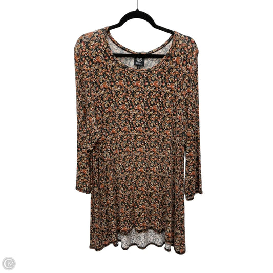 Tunic 3/4 Sleeve By Bobeau In Floral Print, Size: 2x