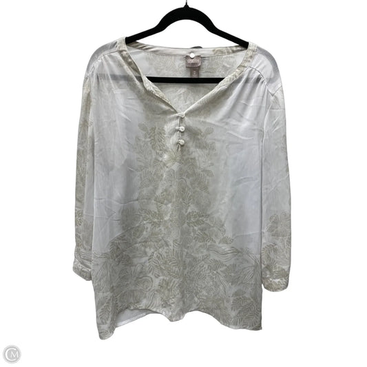 Top Long Sleeve By Chicos In White, Size: L