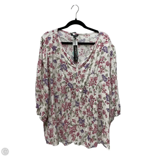 Top Short Sleeve By Papermoon In Floral Print, Size: 3x