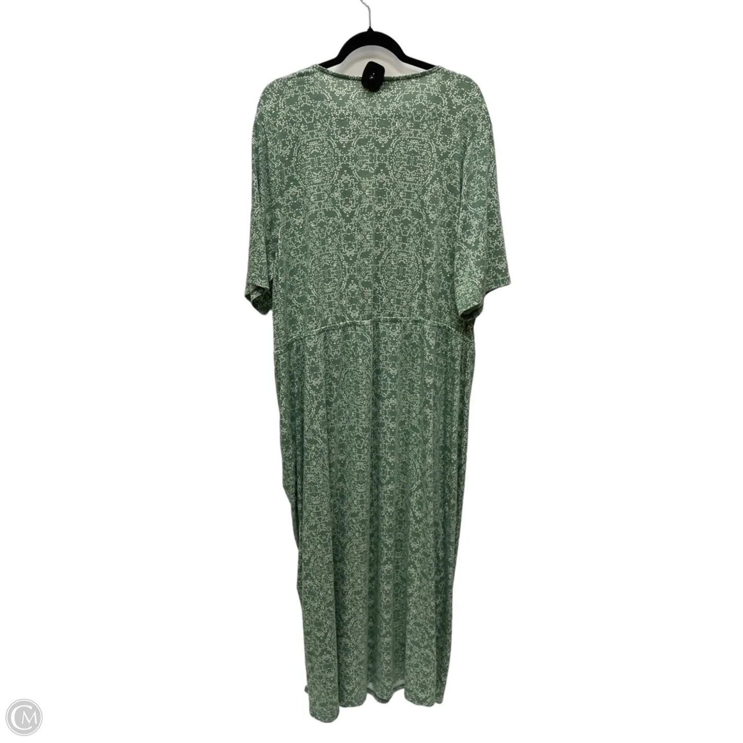 Dress Casual Maxi By Lane Bryant In Green & White, Size: 3x