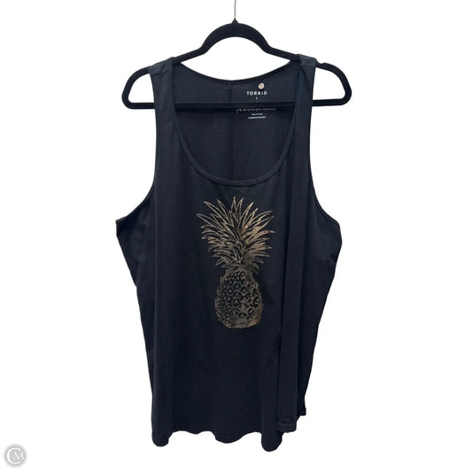 Top Sleeveless By Torrid In Black & Gold, Size: 3x