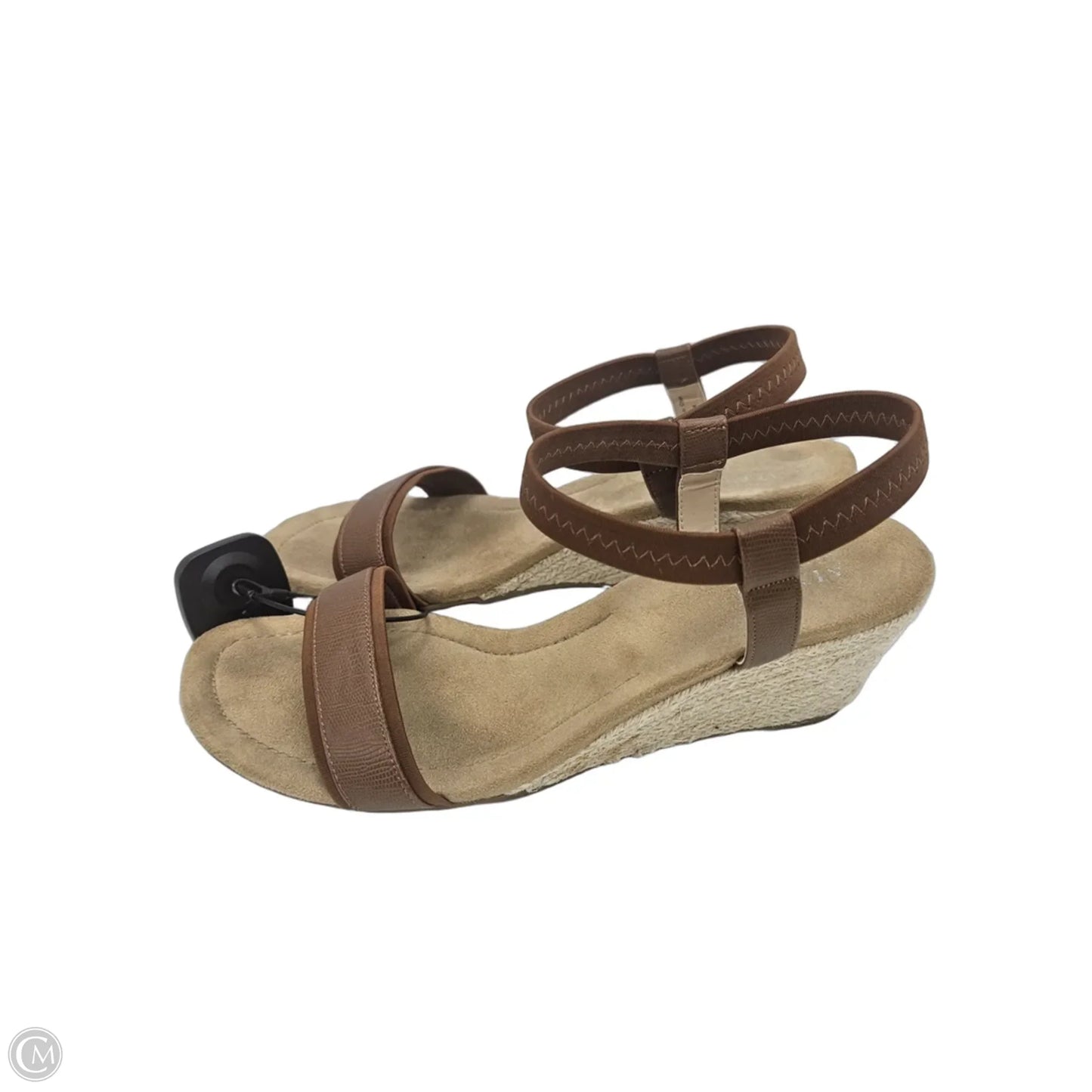 Sandals Heels Wedge By Alfani In Brown & Tan, Size: 9