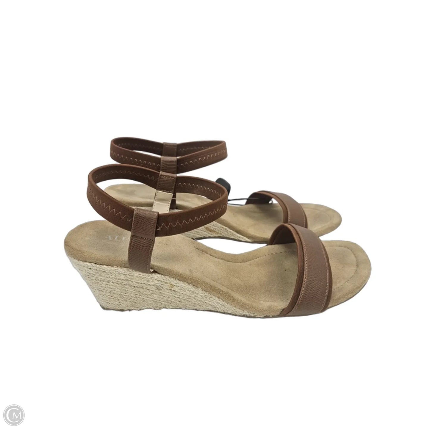Sandals Heels Wedge By Alfani In Brown & Tan, Size: 9
