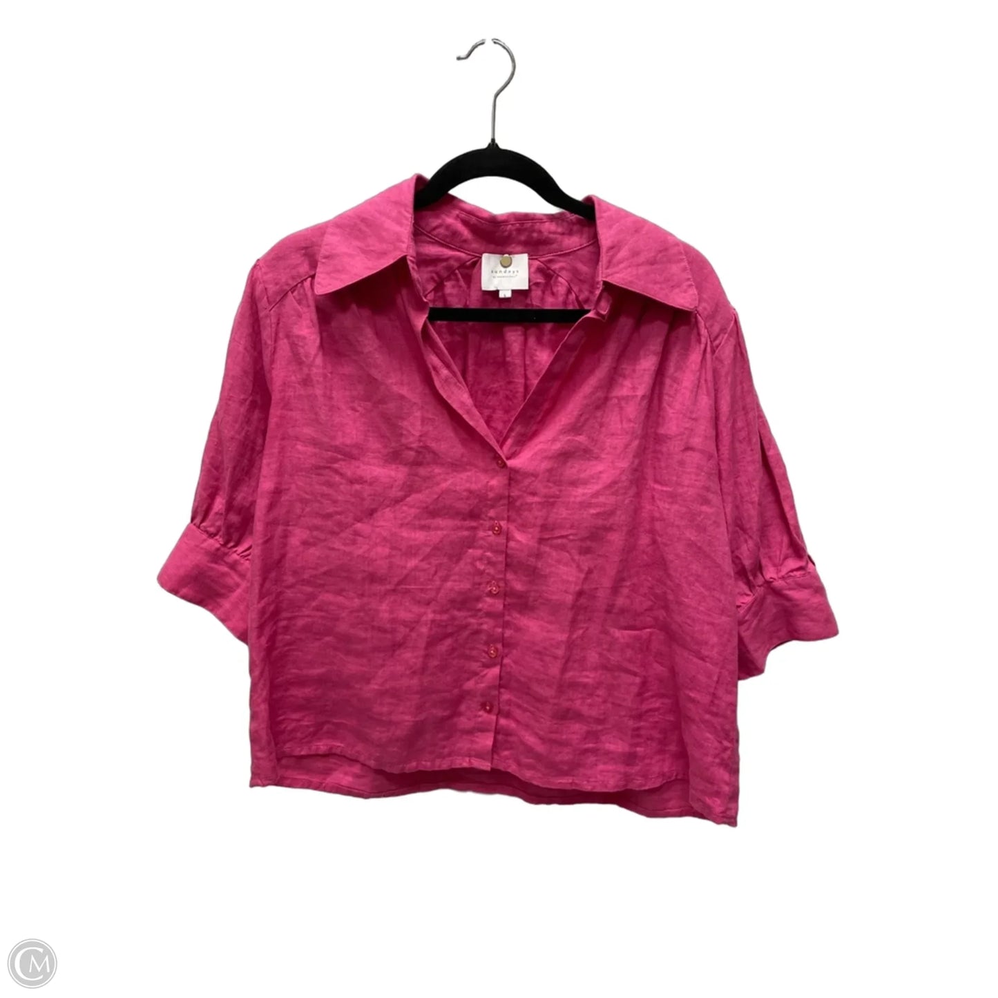 Blouse Short Sleeve By Cma In Pink, Size: S
