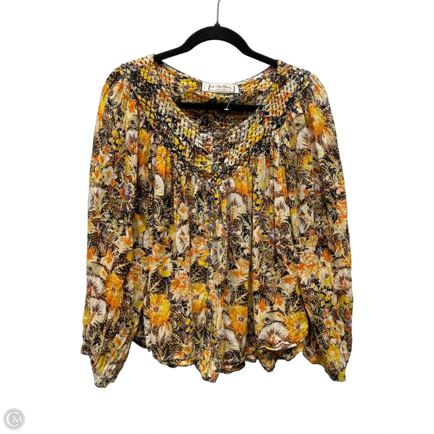 Blouse Long Sleeve By We The Free In Floral Print, Size: S