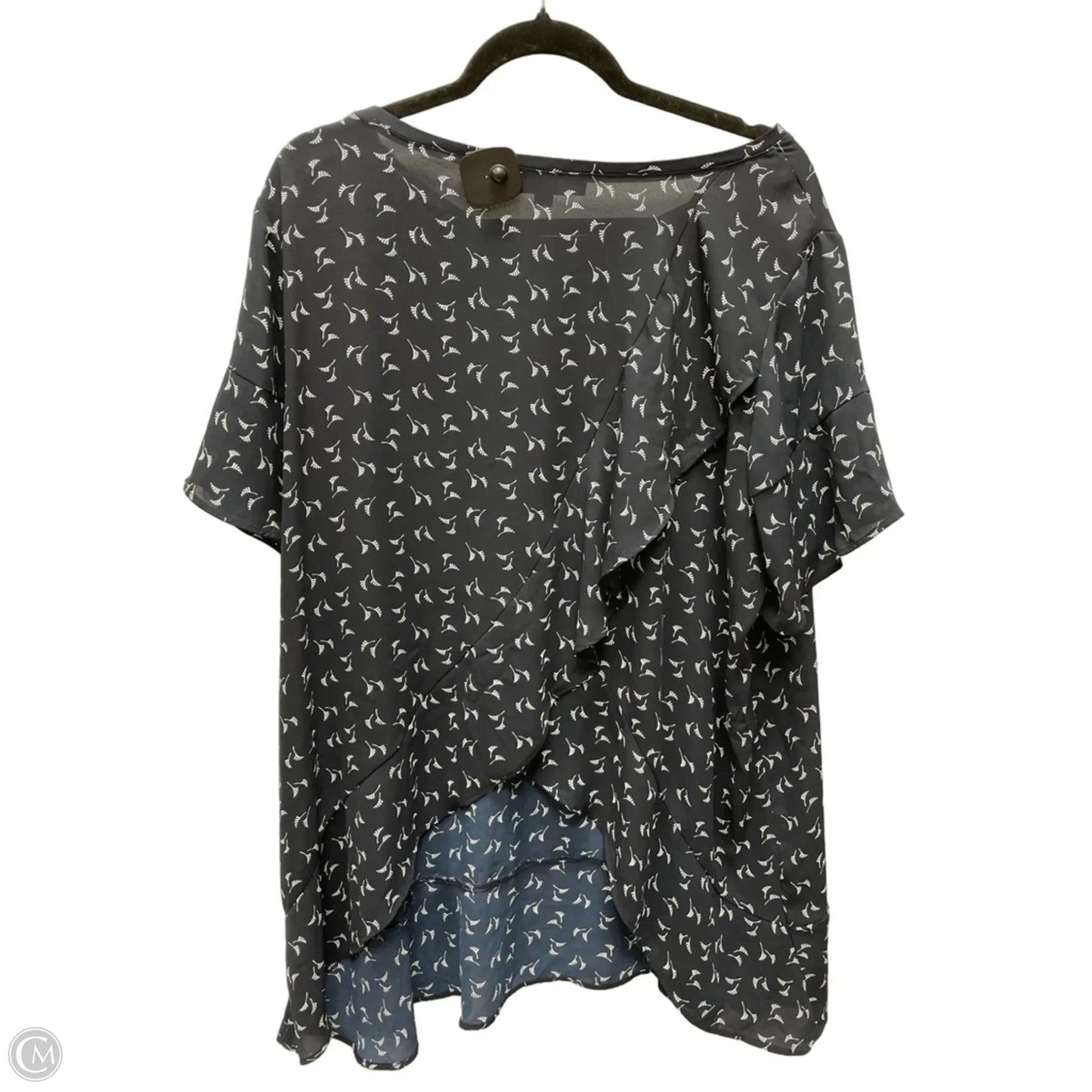 Blouse Short Sleeve By Loft In Navy, Size: 1x