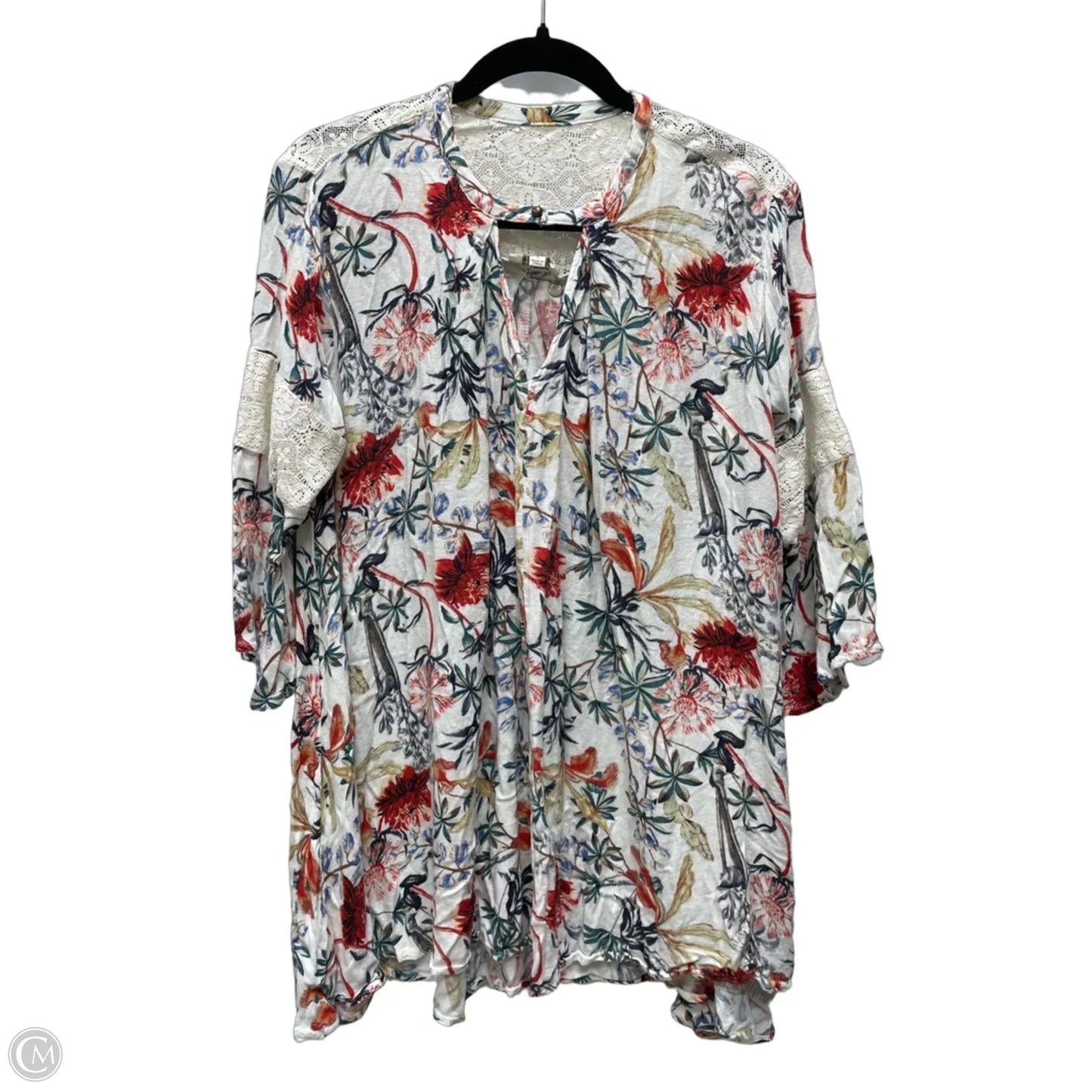 Top Short Sleeve By Umgee In Floral Print, Size: S