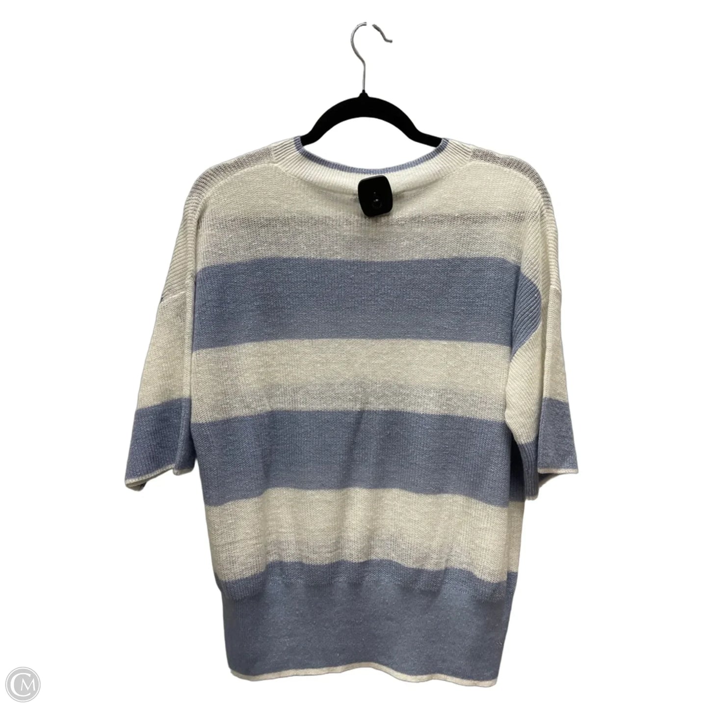 Sweater Short Sleeve By Elliott Lauren In Striped Pattern, Size: L