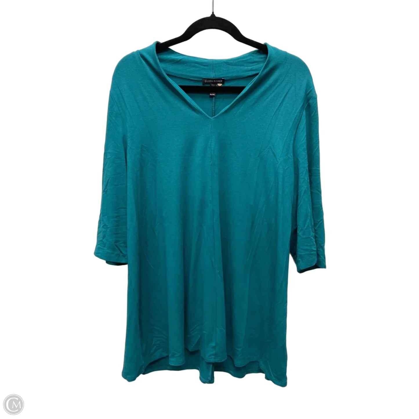 Tunic 3/4 Sleeve By Eileen Fisher In Teal, Size: Xl