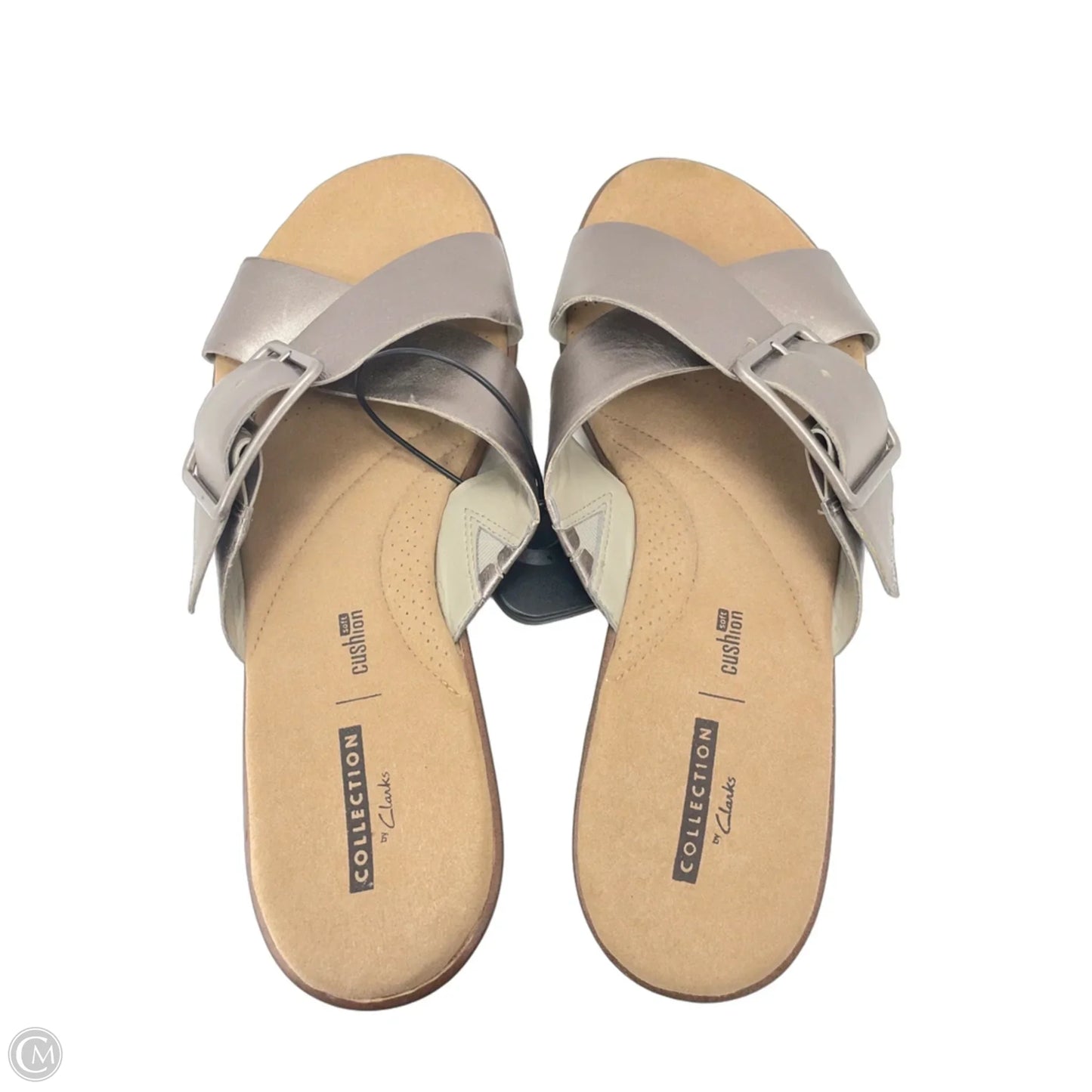 Sandals Flats By Clarks In Gold & Tan, Size: 10