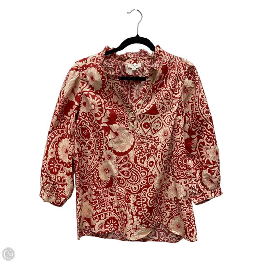 Top 3/4 Sleeve By Umgee In Floral Print, Size: M