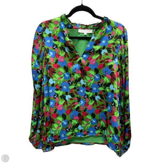 Blouse Long Sleeve By Sugar Lips In Floral Print, Size: M