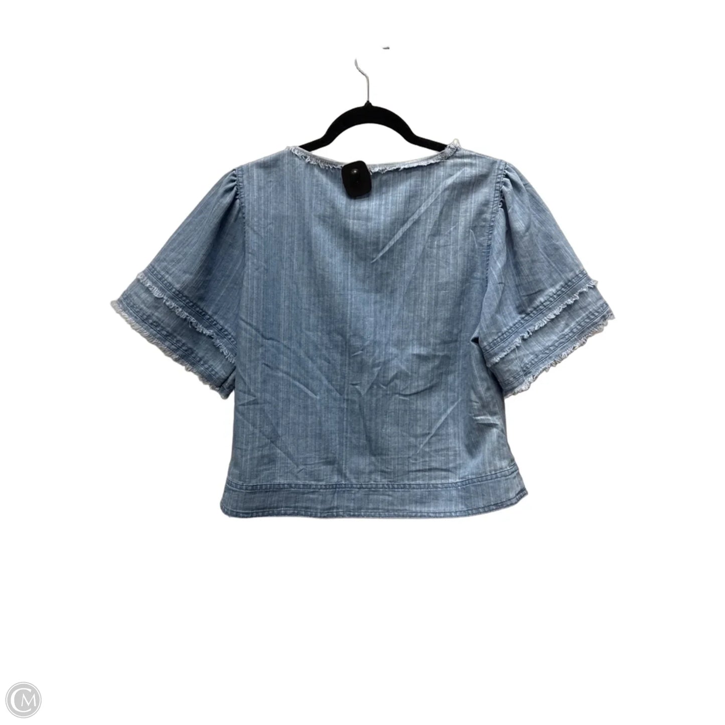 Top Short Sleeve By Fate In Blue Denim, Size: L
