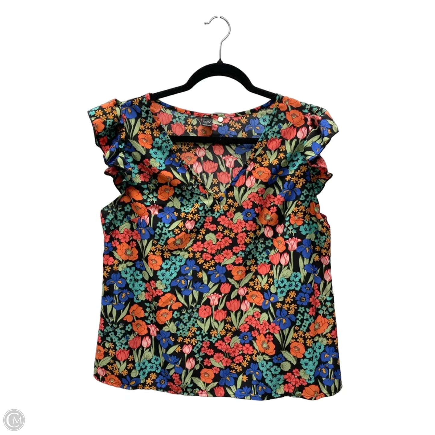 Top Sleeveless By Emery Rose In Floral Print, Size: L