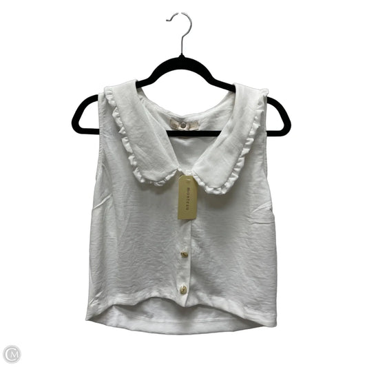 Blouse Sleeveless By Monteau In White, Size: Xl