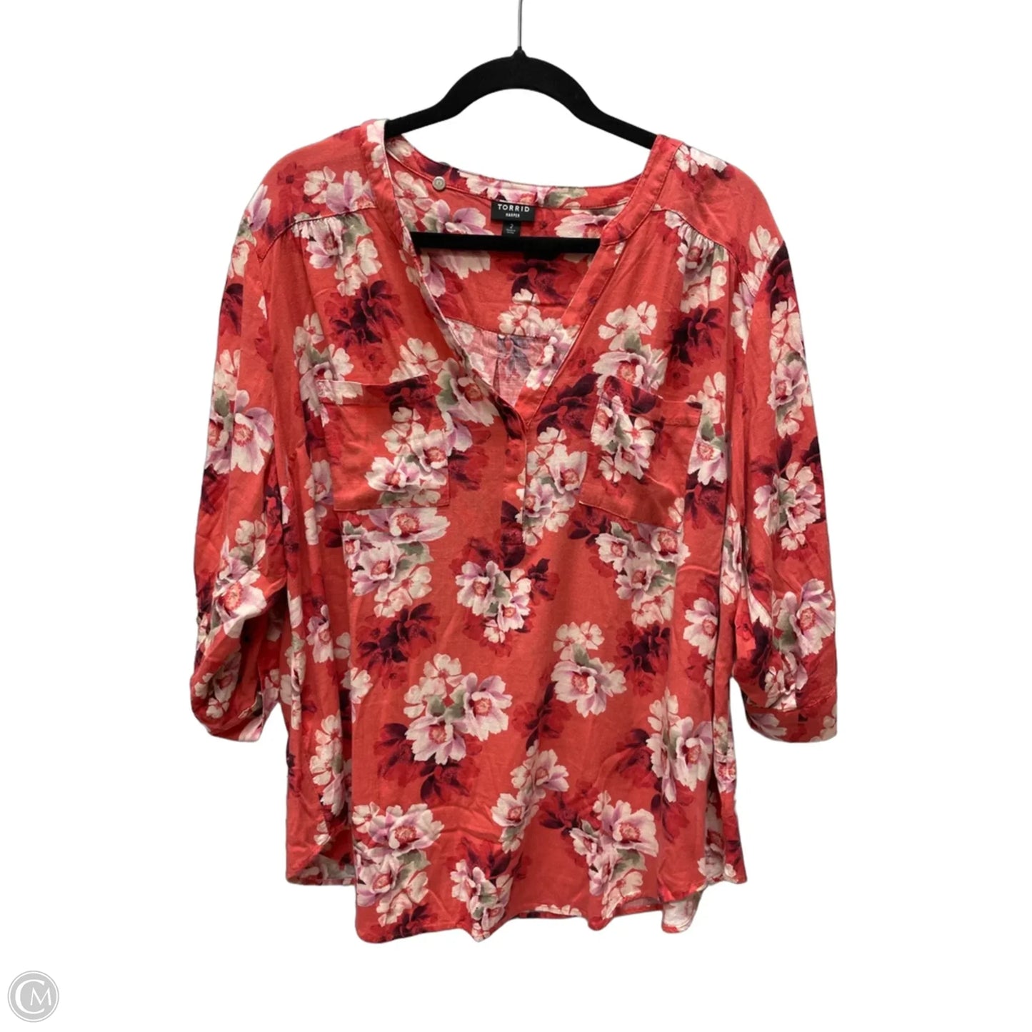 Blouse Short Sleeve By Torrid In Floral Print, Size: 2x