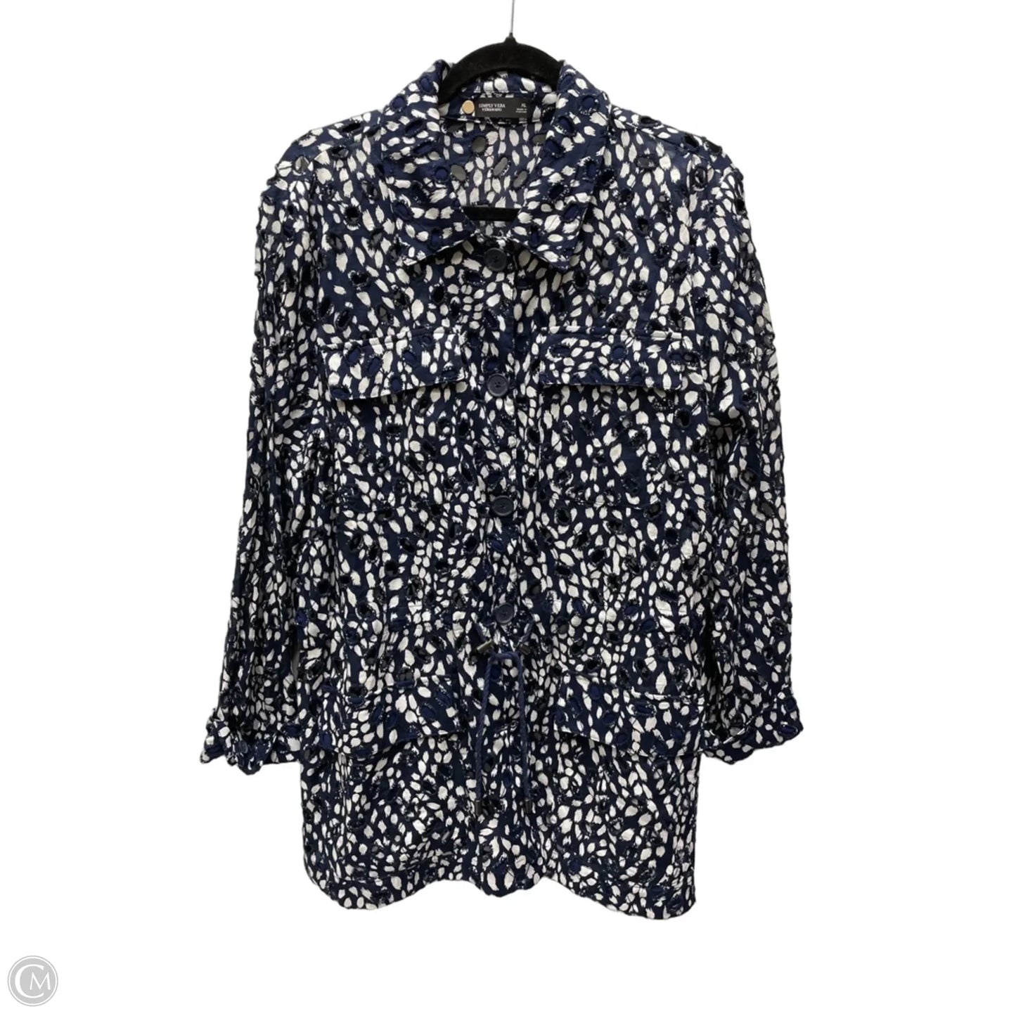 Jacket Other By Simply Vera In Blue & White, Size: Xl