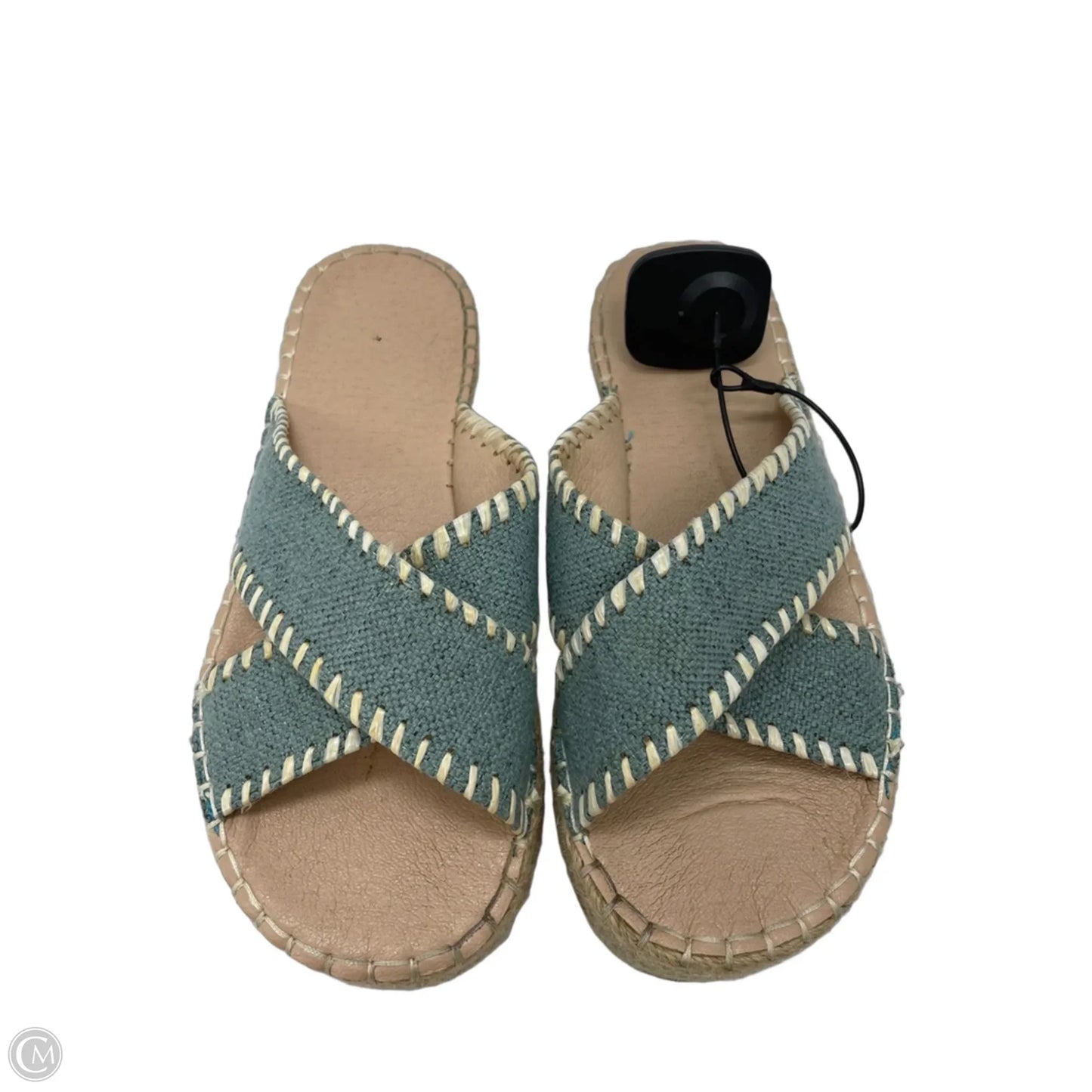 Sandals Heels Platform By Cme In Blue & Tan, Size: 7.5
