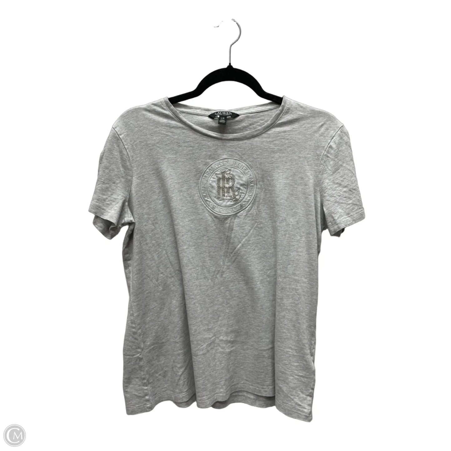 Top Short Sleeve By Lauren By Ralph Lauren In Grey, Size: L