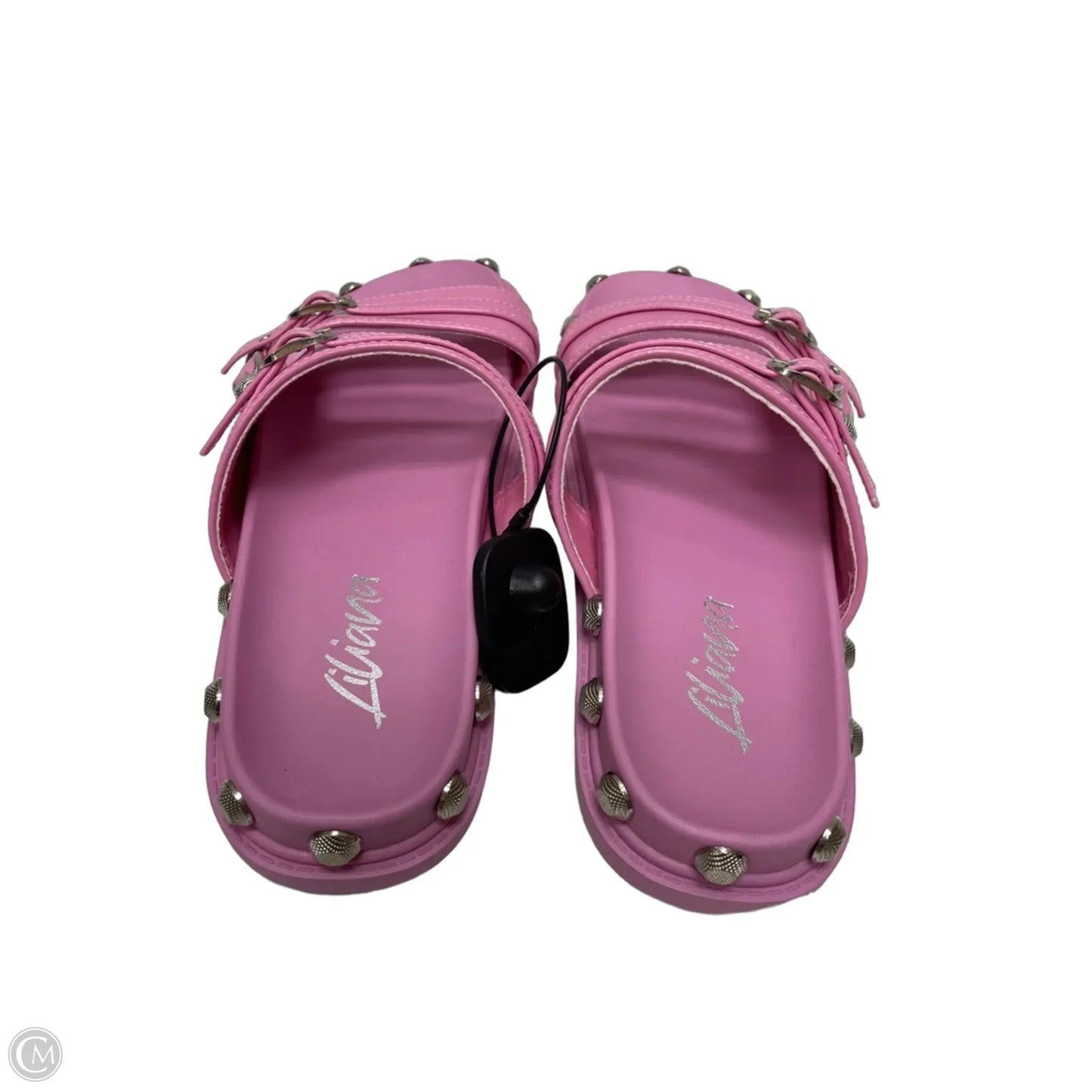 Sandals Flats By Liliana In Pink & Silver, Size: 8