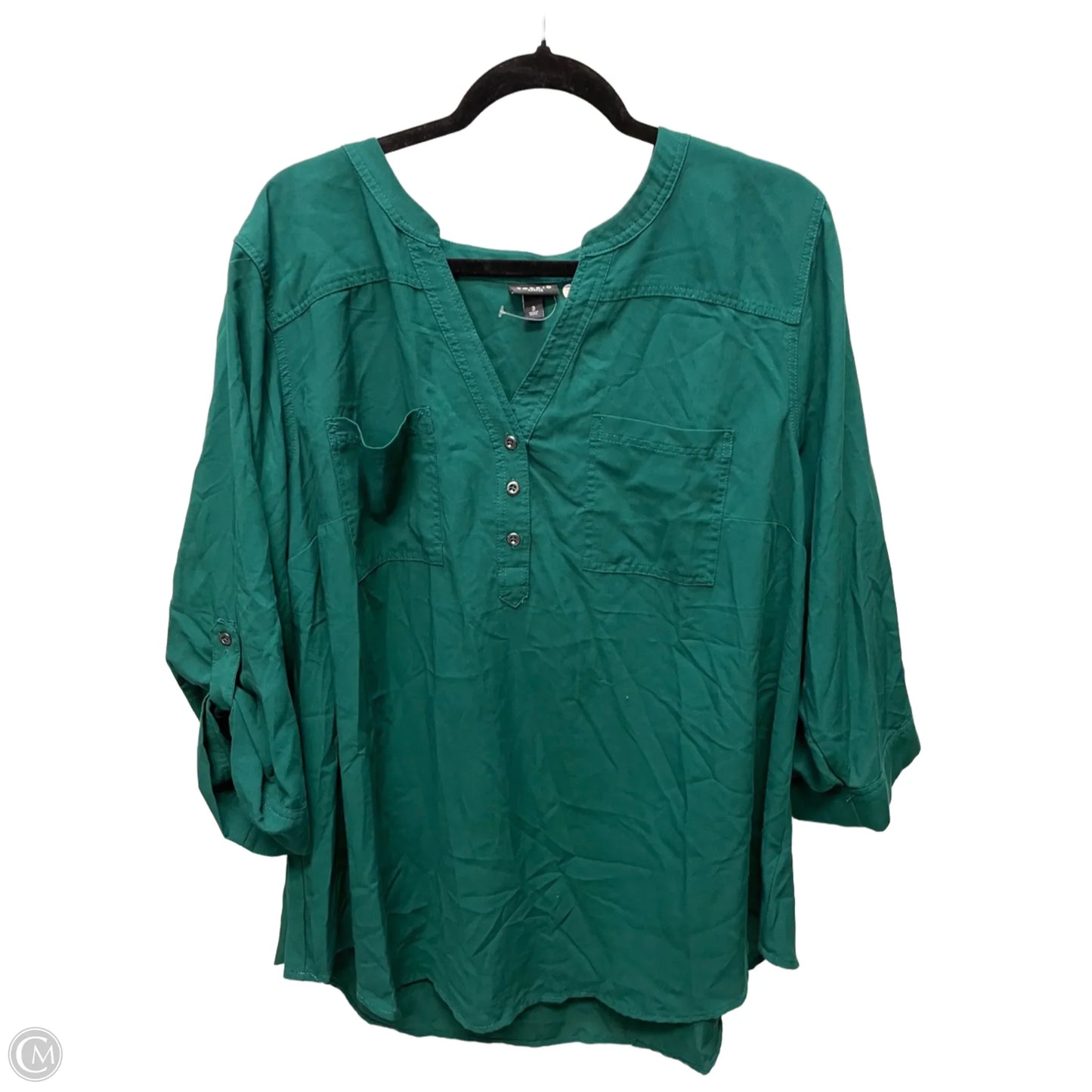 Top 3/4 Sleeve By Torrid In Green, Size: 3x