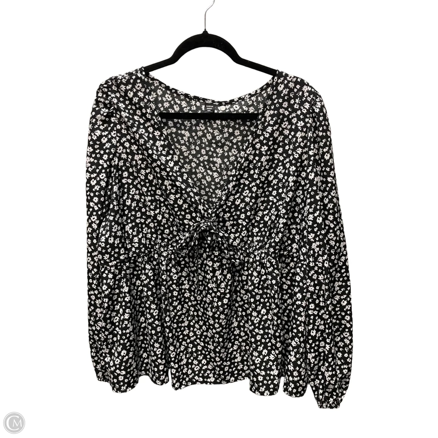 Top Long Sleeve By Shein In Black & White, Size: 4x
