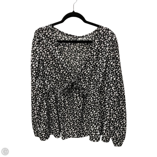Top Long Sleeve By Shein In Black & White, Size: 4x