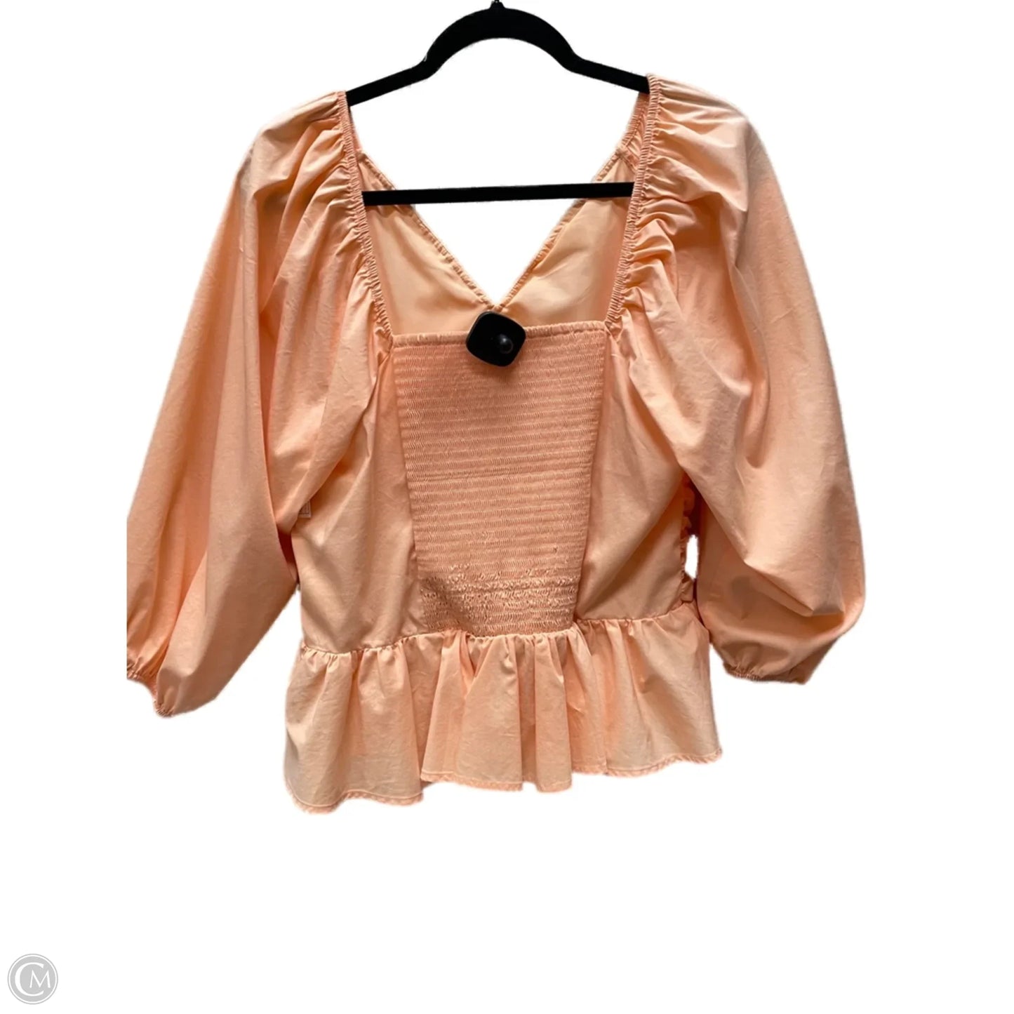 Top 3/4 Sleeve By Express In Peach, Size: Xl