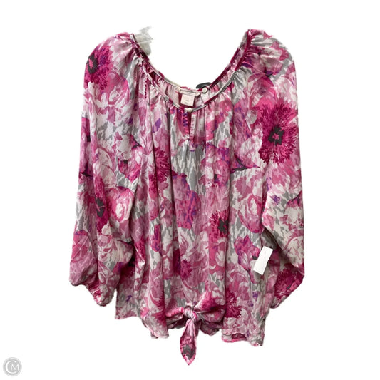 Top Long Sleeve By Allison Daley In Floral Print, Size: 3x