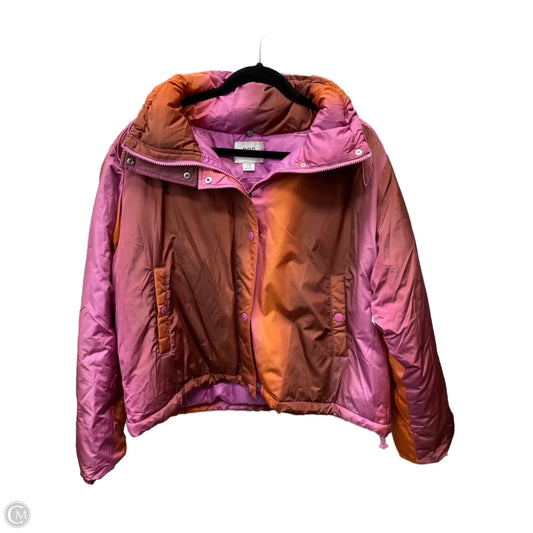 Coat Puffer & Quilted By Bdg In Orange & Pink, Size: L