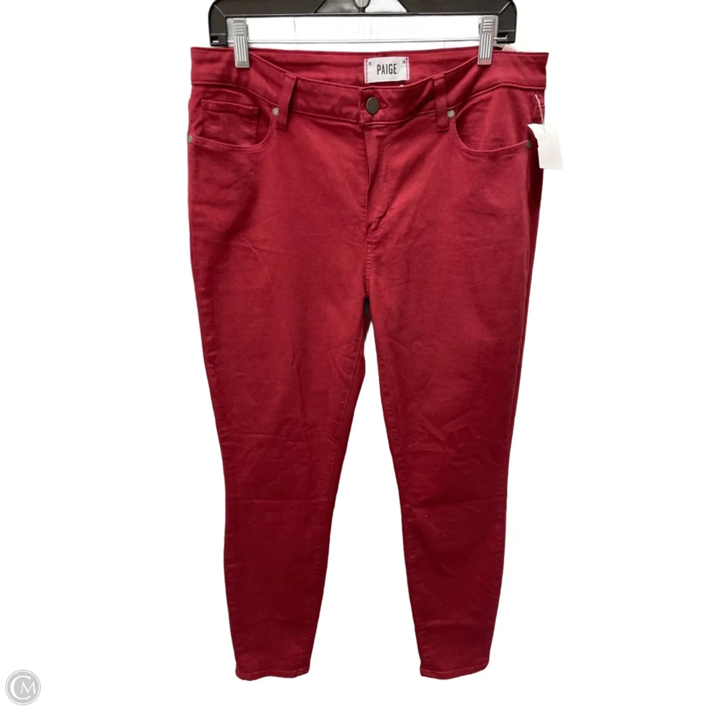 Jeans Skinny By Paige In Red Denim, Size: 14