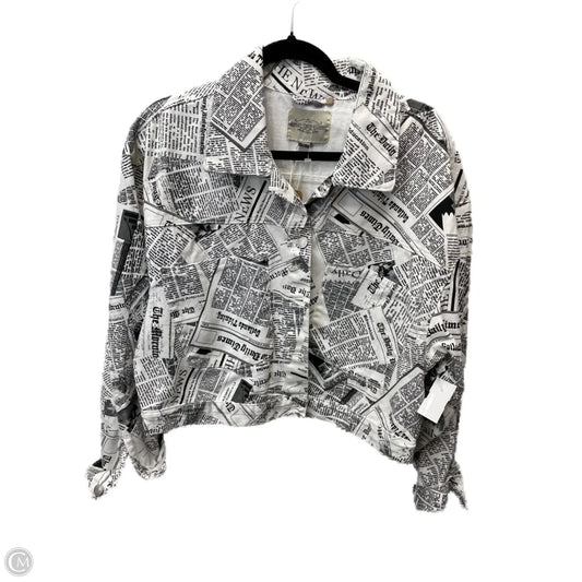 Jacket Denim By Ashley Vintage Charm  In Black & White, Size: Xl