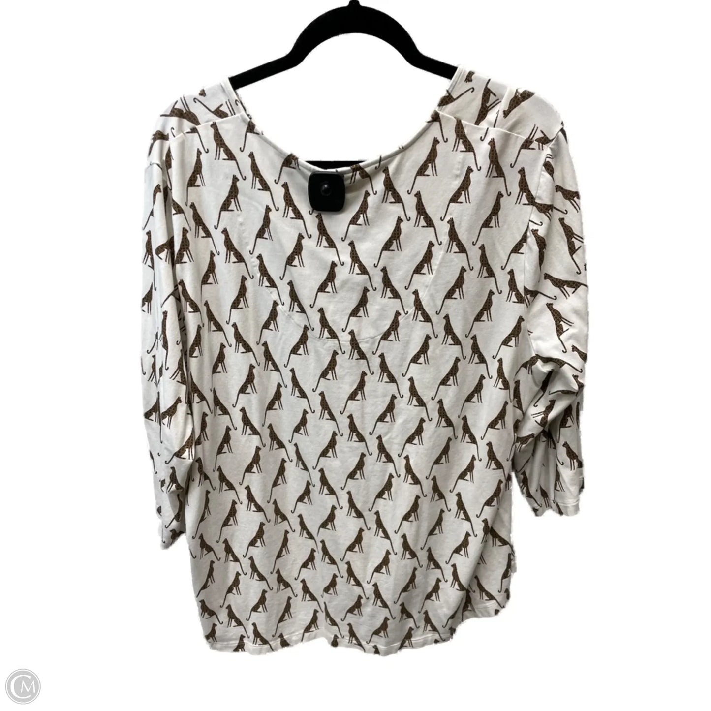 Top 3/4 Sleeve By Chicos In Cream, Size: 2x