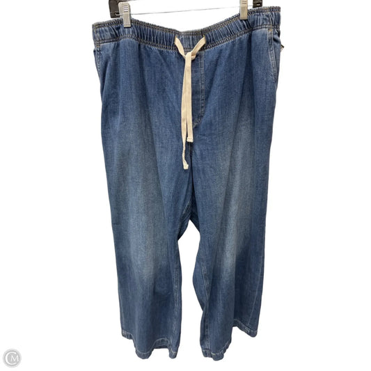 Jeans Wide Leg By Gap In Blue Denim, Size: 20