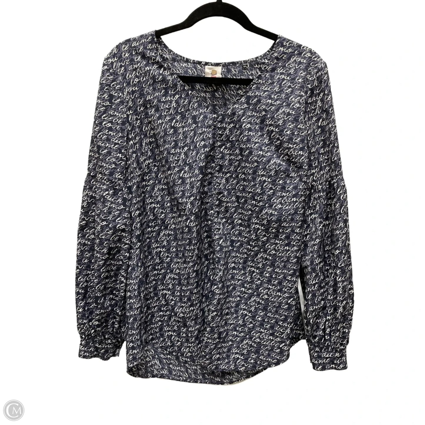 Top Long Sleeve By Cabi In Navy, Size: M