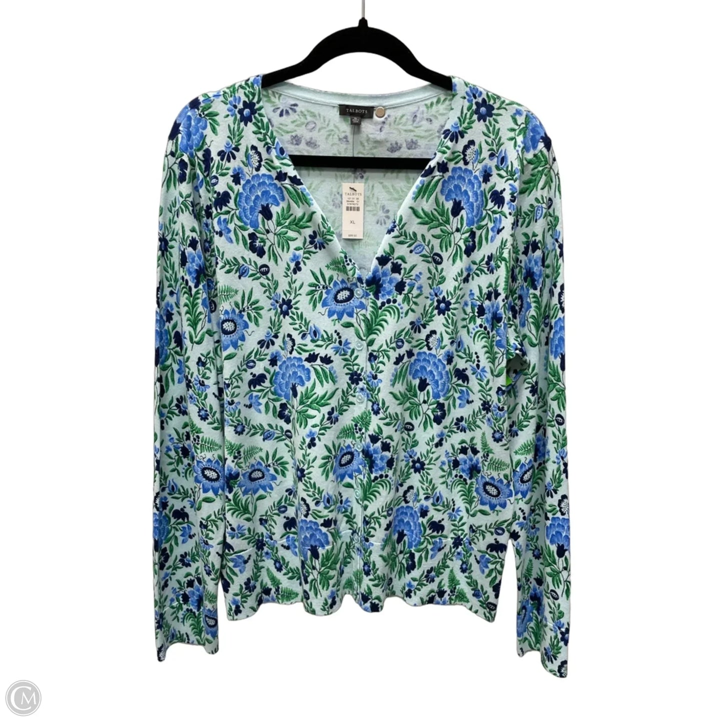 Sweater By Talbots In Floral Print, Size: Xl