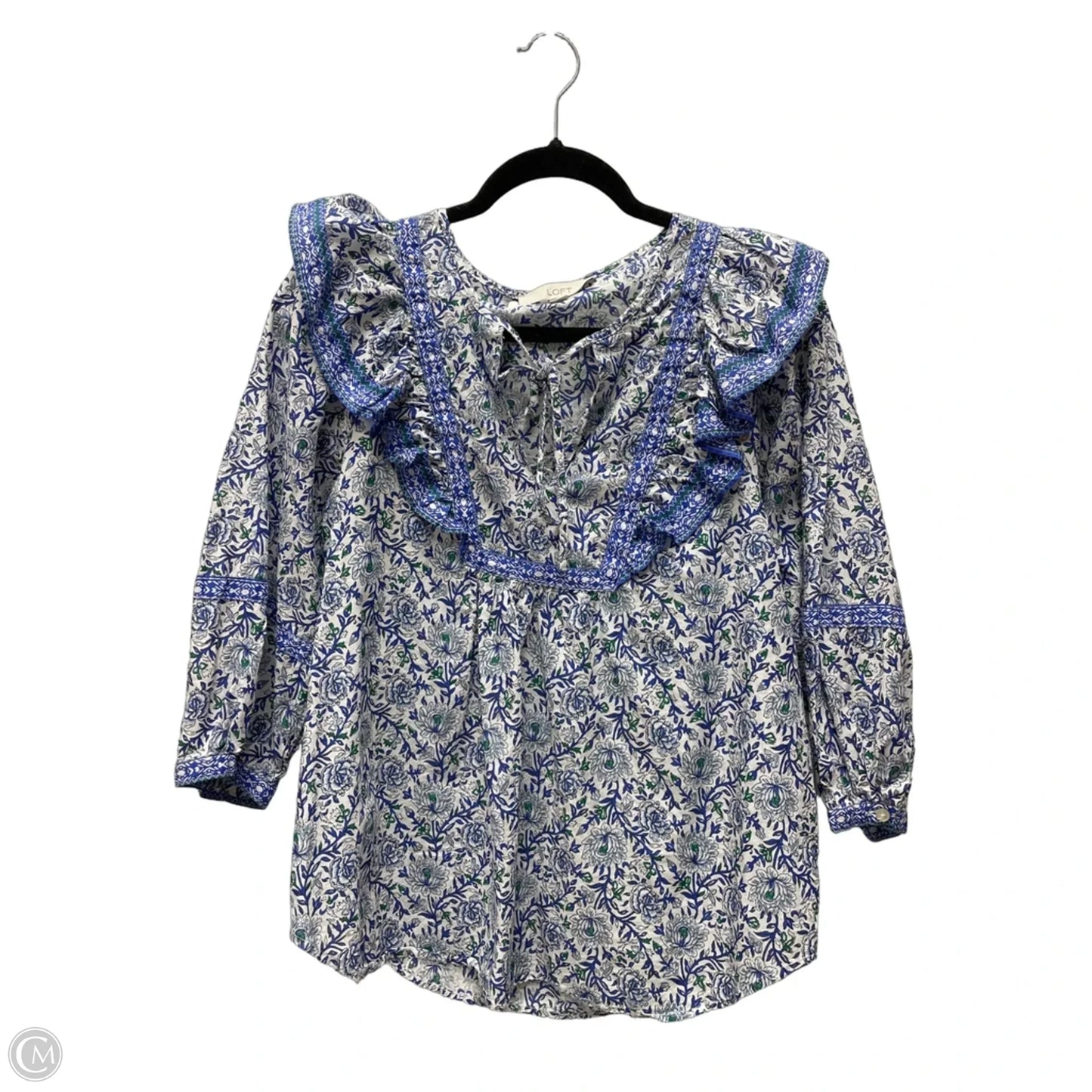 Top Long Sleeve By Loft In Floral Print, Size: M