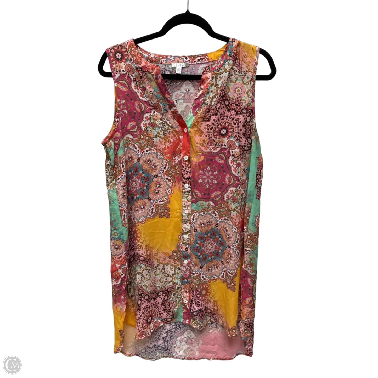 Top Sleeveless By Spense In Geometric Pattern, Size: M